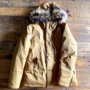 EUC Girls 10/12 North Face Jacket with a Faux Fur Hood